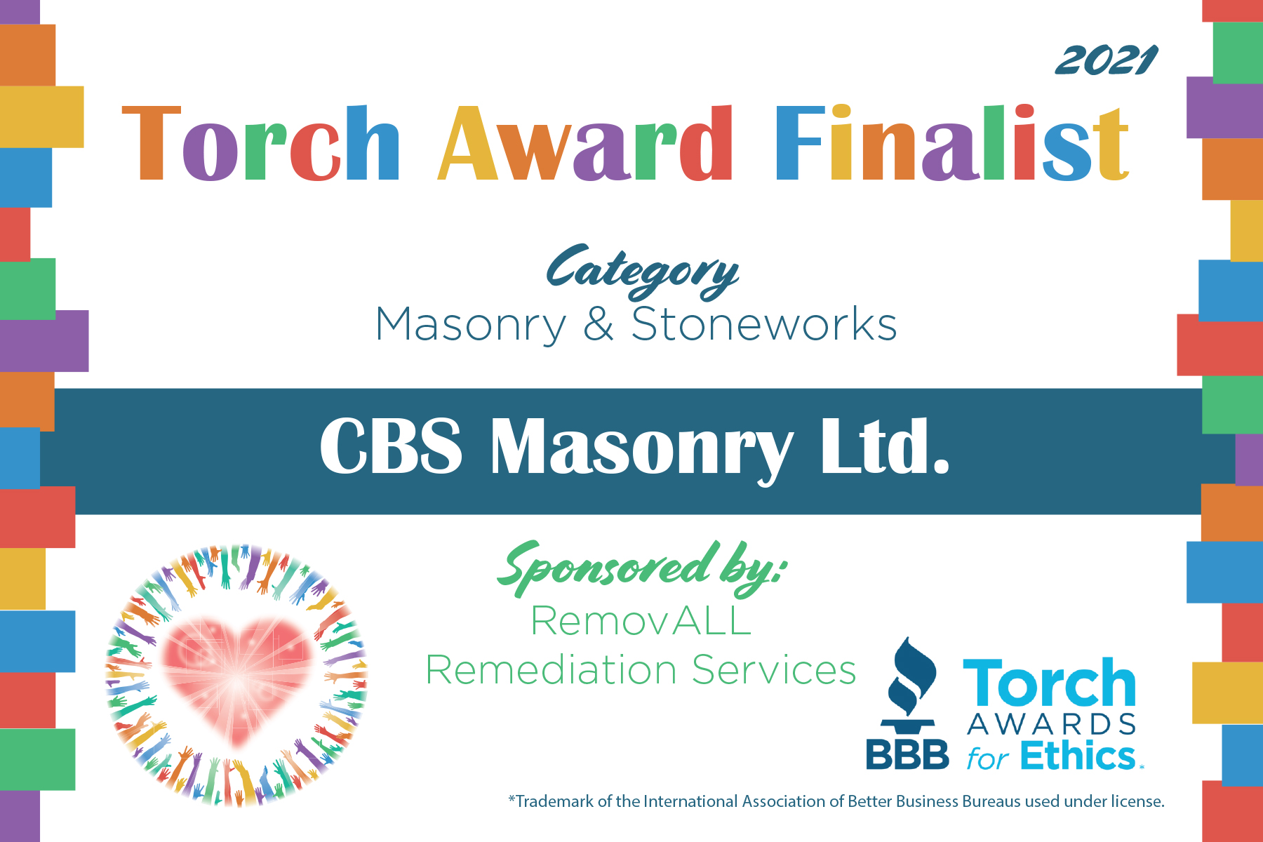 BBB Torch Award for CBS Masonry 2021